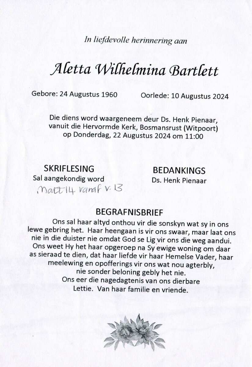 BARTLETT-Aletta-Wilhelmina-Nn-Lettie-née-VanRensburg-1960-2024-F-02