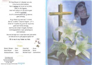 BROWN-Johanna-Jacoba-Fredericka-Nn-Joey-nee-Nel-1949-2009-F