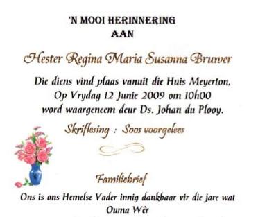 BRUWER-Hester-Regina-Maria-Susanna-Nn-Hester.Wêr-1923-2009-F_2