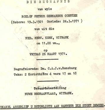 COETZEE-Roelof-Petrus-Gerhardus-1921-1971-M