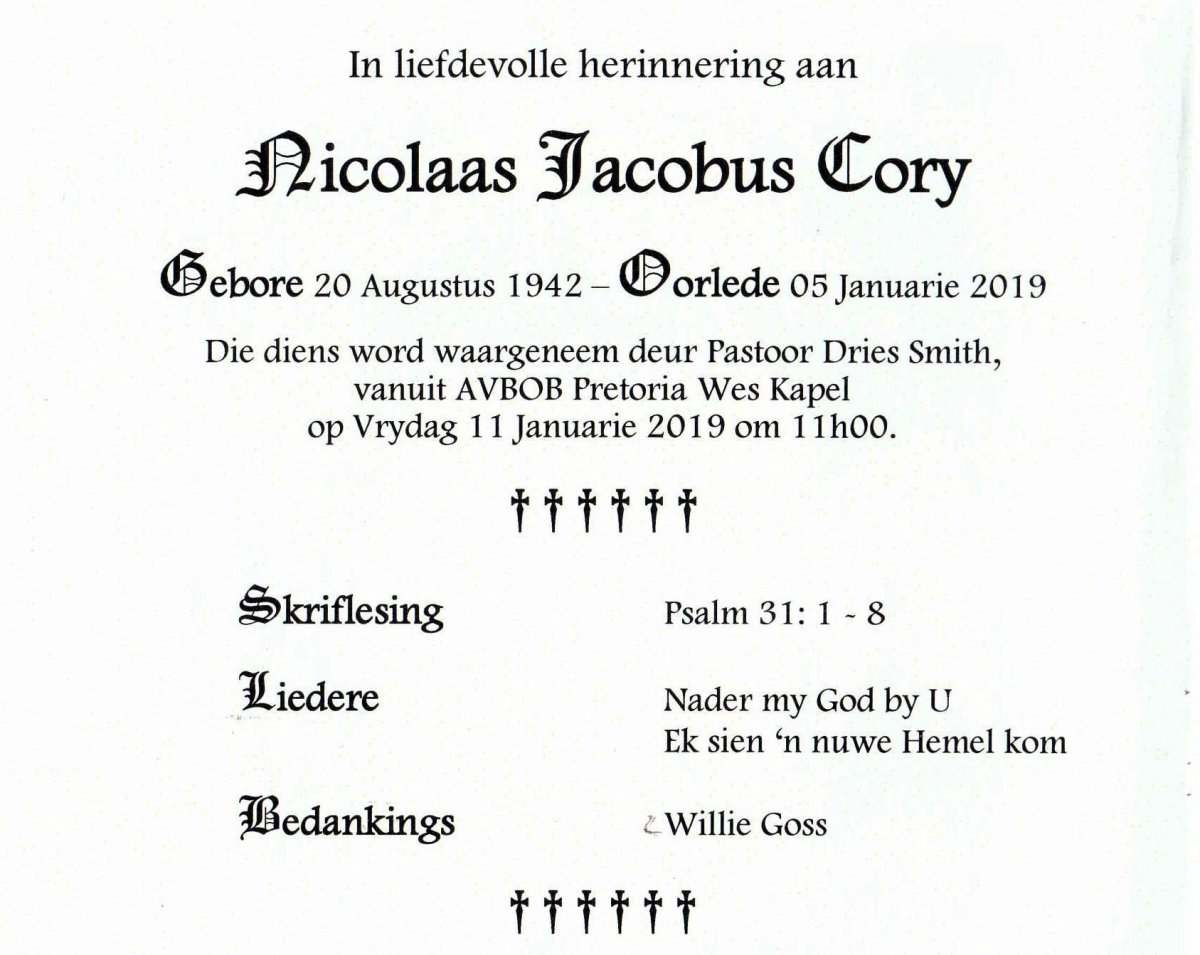 CORY-Nicolaas-Jacobus-Nn-Nic-1942-2019-M-98