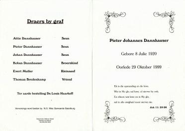 DANNHAUSER-Pieter-Johannes-Nn-Piet-1920-1999-M