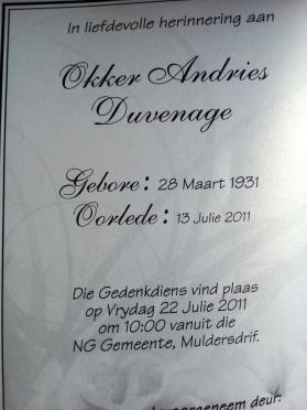 DUVENAGE-Surnames-Vanne