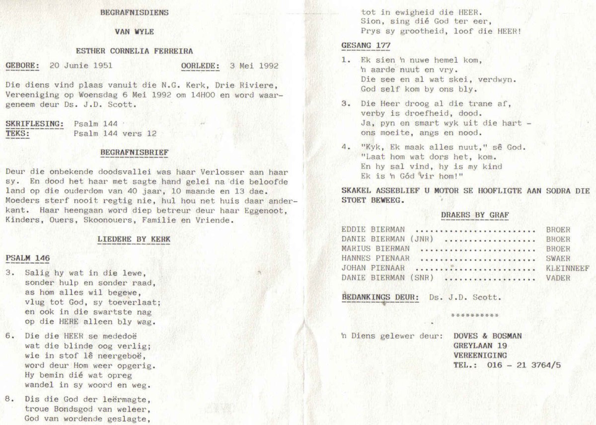 FERREIRA-Esther-Cornelia-nee-Bierman-1951-1992-F_1
