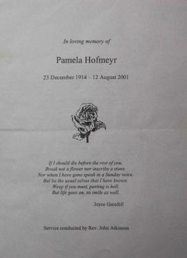 HOFMEYR-Pamela-1914-2001-F