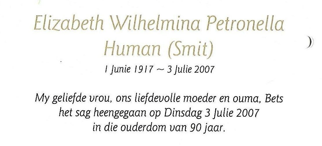 HUMAN-Elizabeth-Wilhelmina-Petronella-Nn-OumaBets.Bettie-nee-Smit-1917-2007-F_97