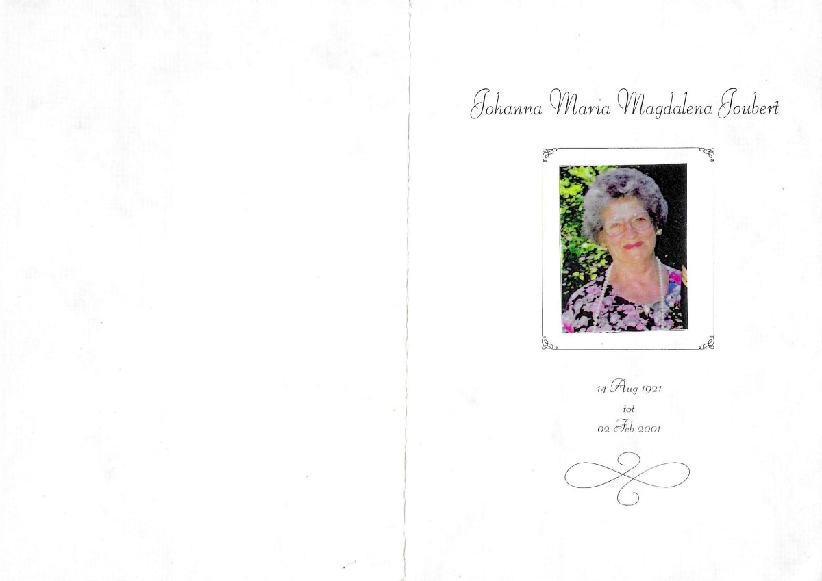 JOUBERT-Johanna-Maria-Magdalena-Nn-Tokkie-1921-2001-F-01