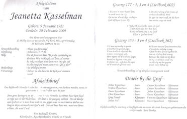 KASSELMAN-Jeanetta-Nn-Nettie-1921-2009-F