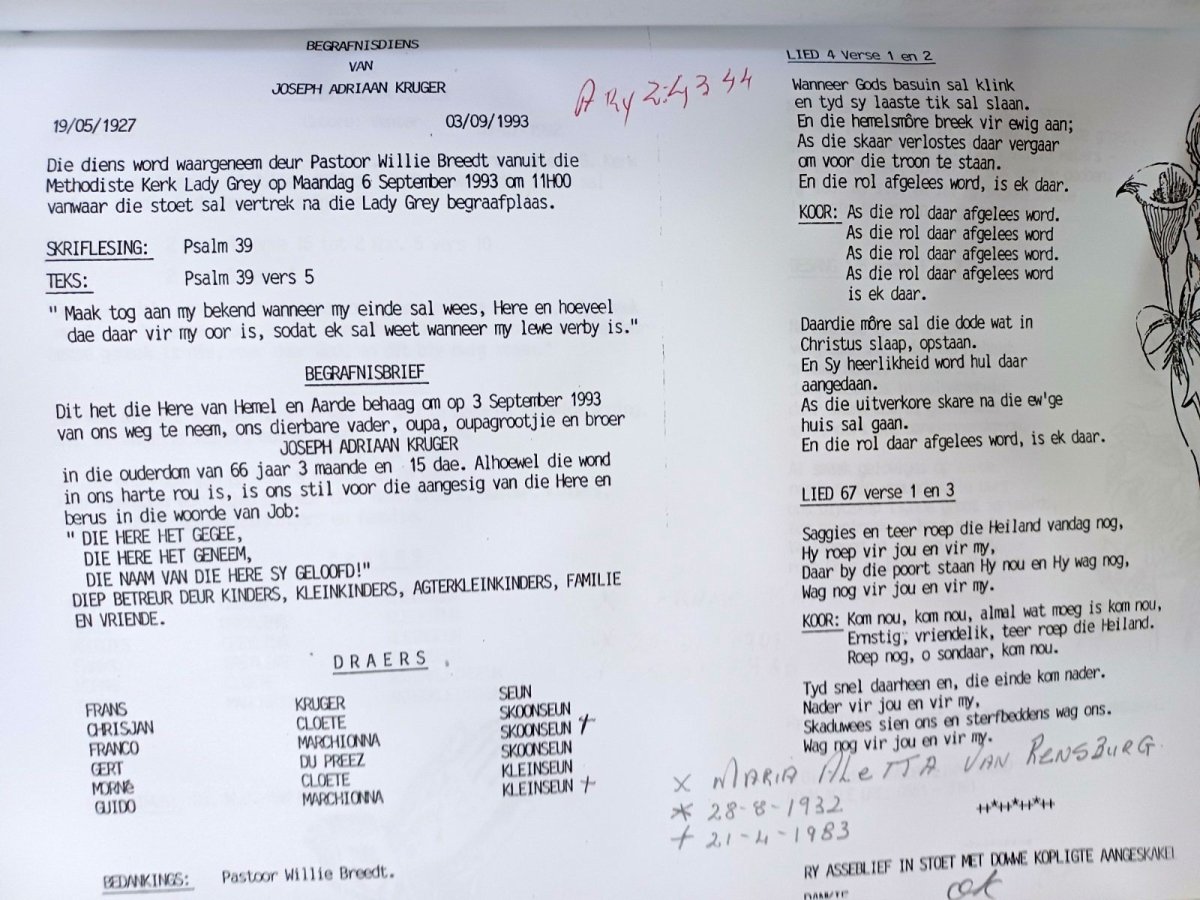 KRUGER-Joseph-Adriaan-1927-1993-M-101