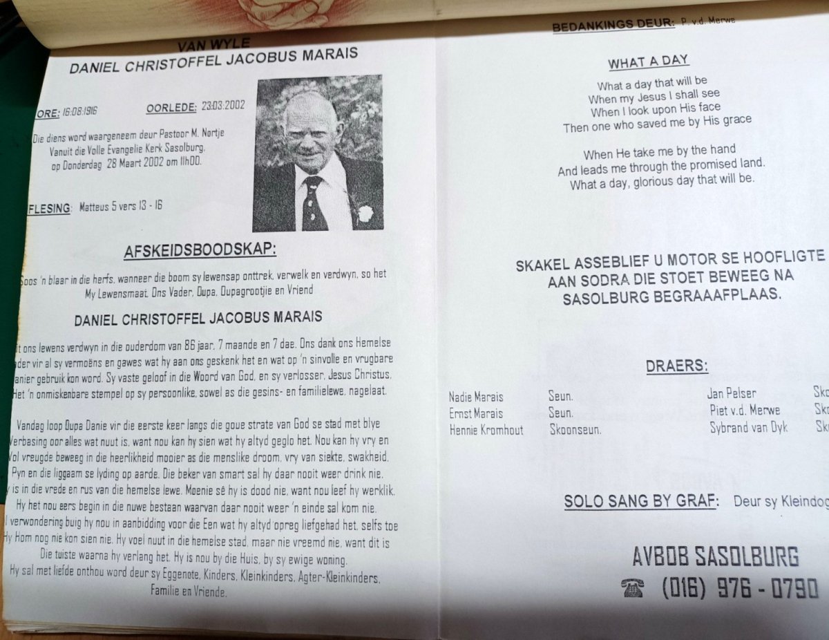 MARAIS-Daniel-Christoffel-Jacobus-1916-2002-M-101