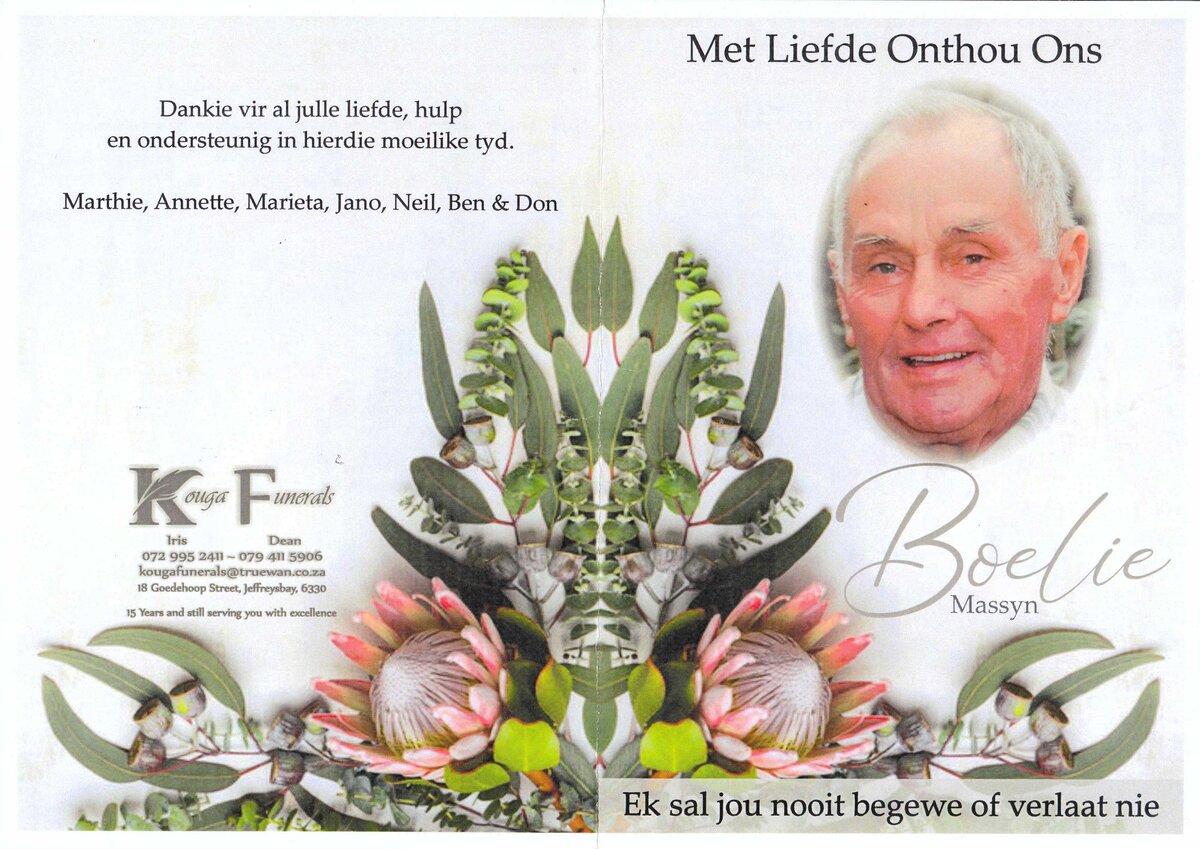 MASSYN-Cornelius-VanDerWatt-Nn-Boelie-1932-2023-M-101