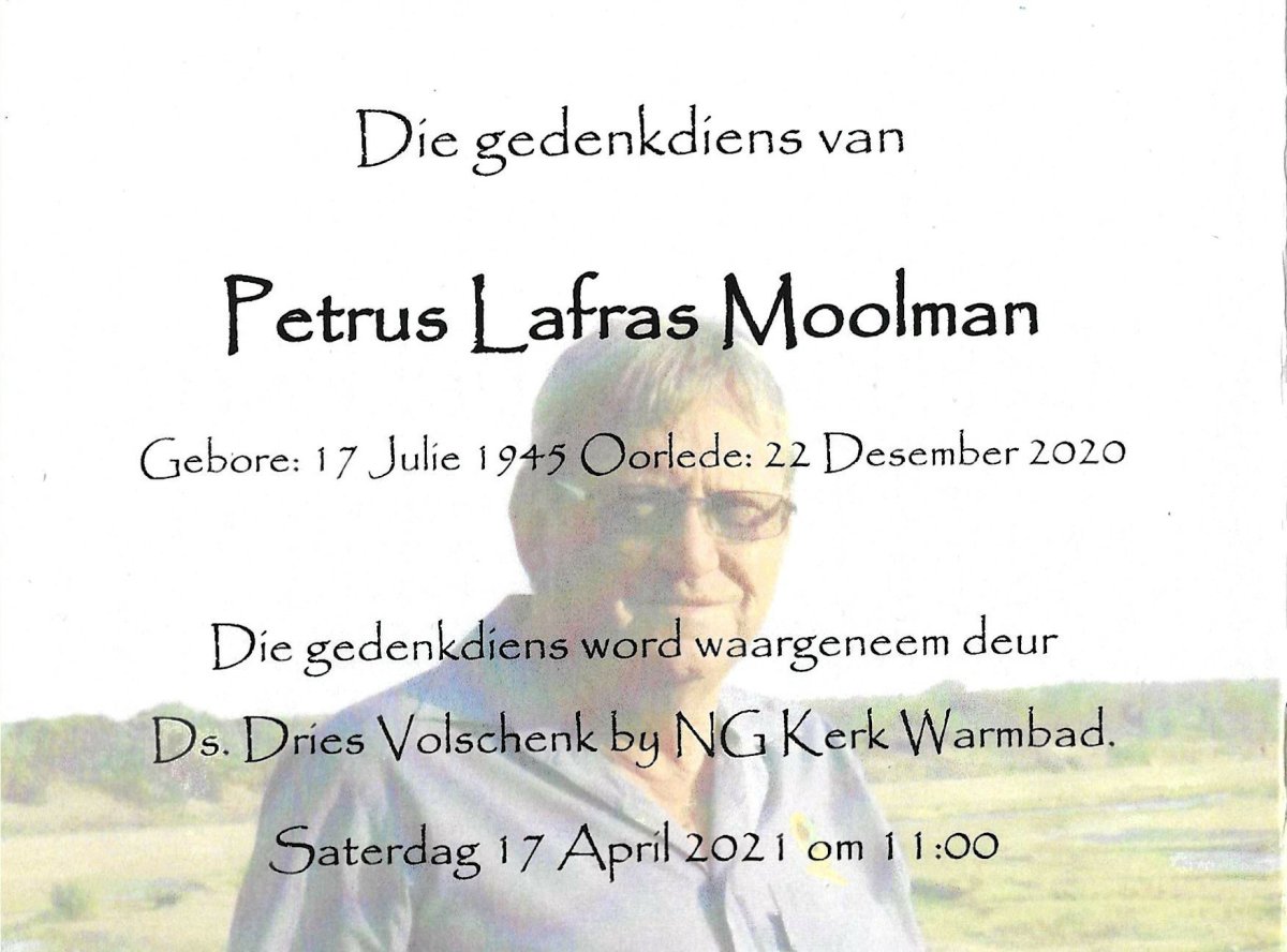 MOOLMAN-Petrus-Lafras-Nn-Lafras.Laffie-1945-2020-M_2
