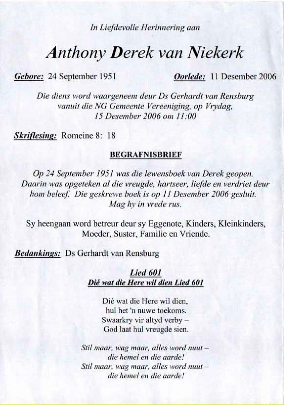 NIEKERK-VAN-Anthony-Derek-Nn-Derek-1951-2006-M-2