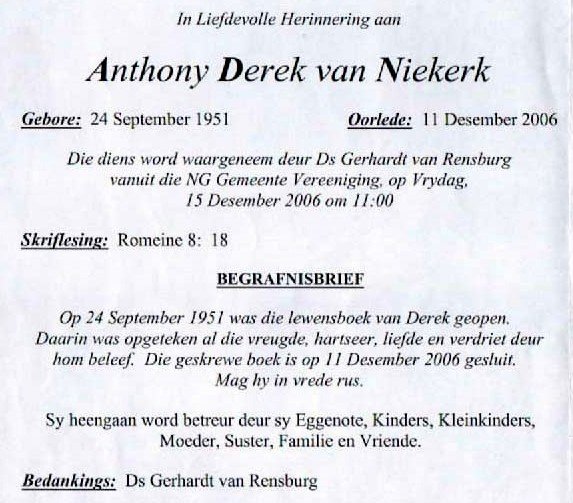 NIEKERK-VAN-Anthony-Derek-Nn-Derek-1951-2006-M_2