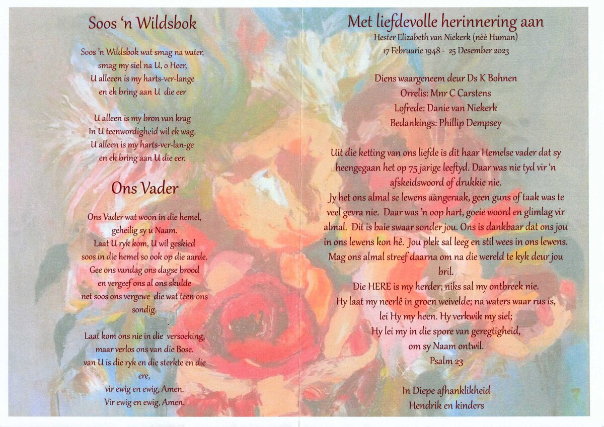 NIEKERK-VAN-Hester-Elizabeth-Nn-Esther-nee-Human-1948-2023-F-101