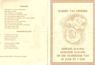 NIEKERK-VAN-Karien-1954-1994-F