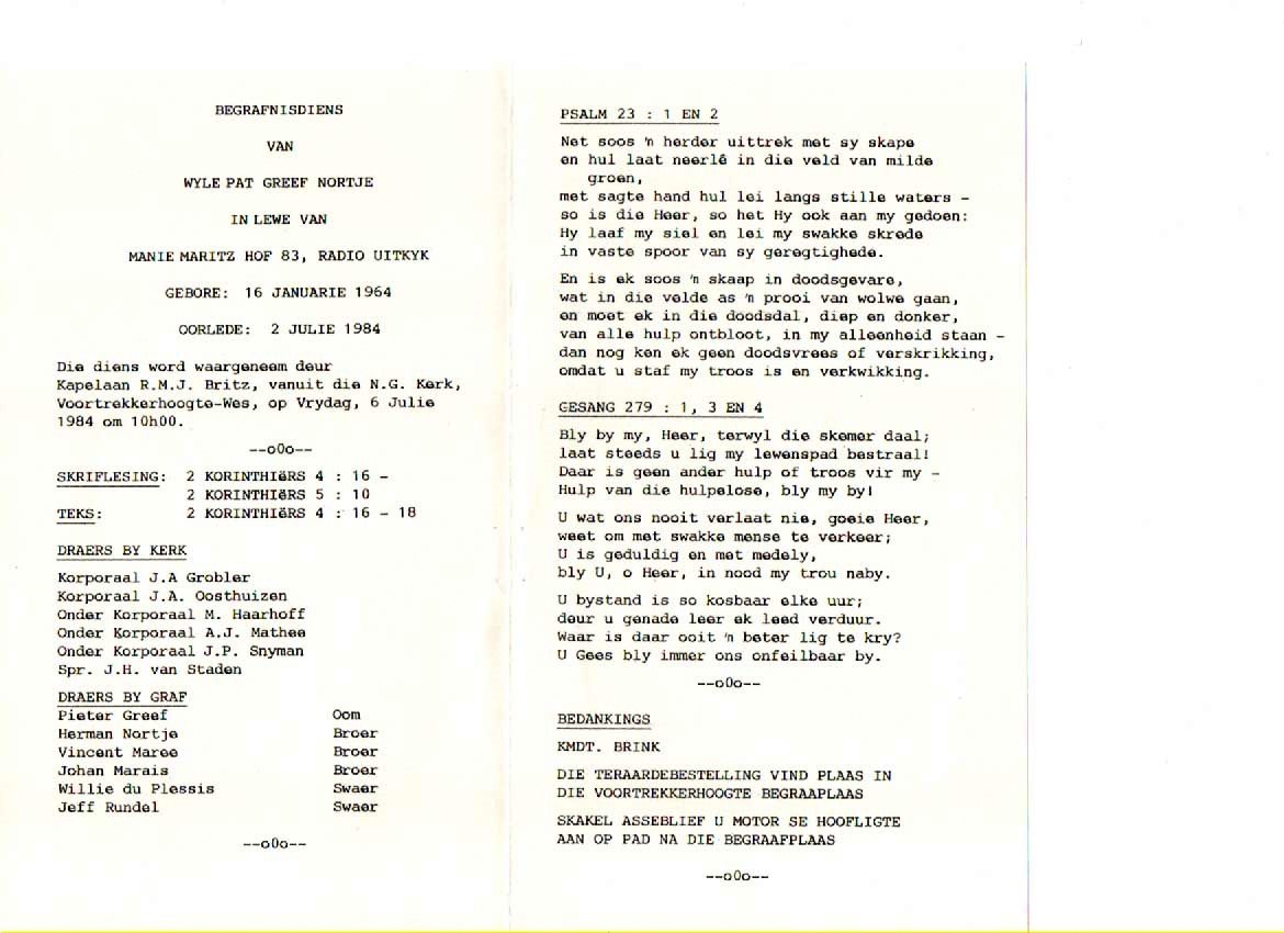 NORTJE-Pat-Greef-1964-1984-S.A.Military-M-2
