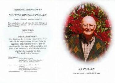 PRELLER-Sigfried-Josephus-1921-2006-M