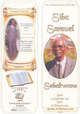 SEBAKWANE-Surnames-Vanne