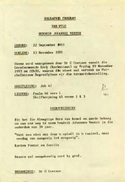 VENTER-Hendrik-Johannes-1953-1993-GGSA.NoordWesVersameling-M
