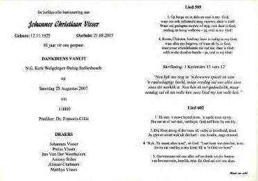 VISSER-Johannes-Christiaan-Nn-Johann-1925-2007-GGSA.NoordWesVersameling-M