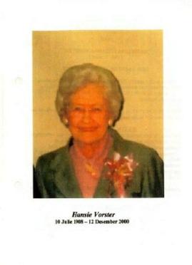 VORSTER-Daniela-Johanna-Nn-Hansie-nee-Scanlen-1908-2000-GGSA.NoordWesVersameling-F