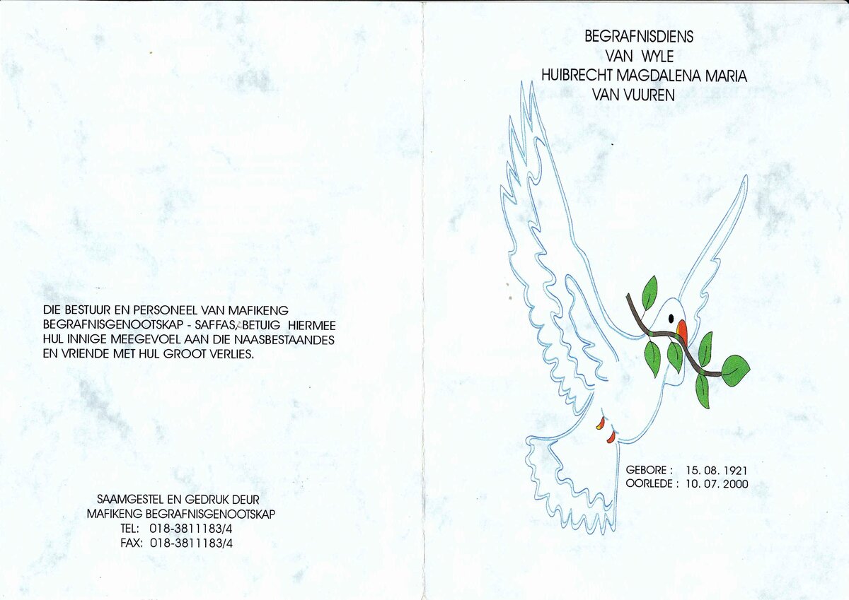 VUUREN-VAN-Huibrecht-Magdalena-Maria-1921-2000-F-01