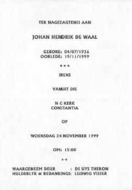 WAAL-DE-Johan-Hendrik-1936-1999-GGSA.NoordWesVersameling-M