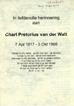 WALT-VAN-DER-Charl-Pretorius-Nn-CP-1917-1997-GGSA.NoordWesVersameling-M