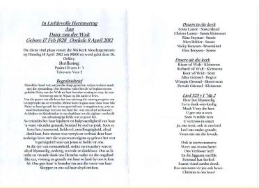 WALT-VAN-DER-Daisy-1928-2012-F-2