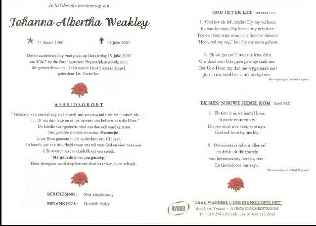 WEAKLEY-Johanna-Albertha-Hannetjie-1906-2007-F_1